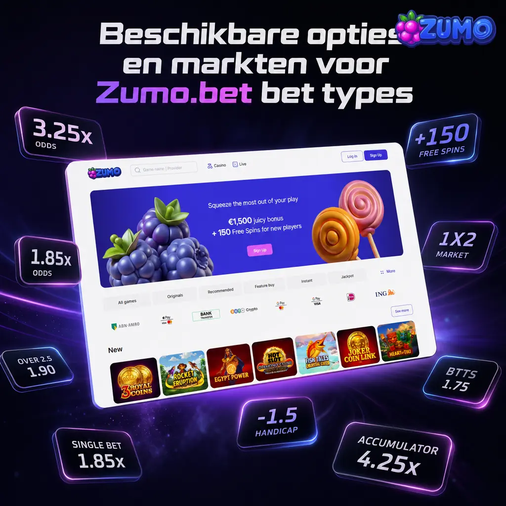 Overzicht van Zumo.bet weddenschapstypen, markten en risico’s voor Nederlandse sportwedders