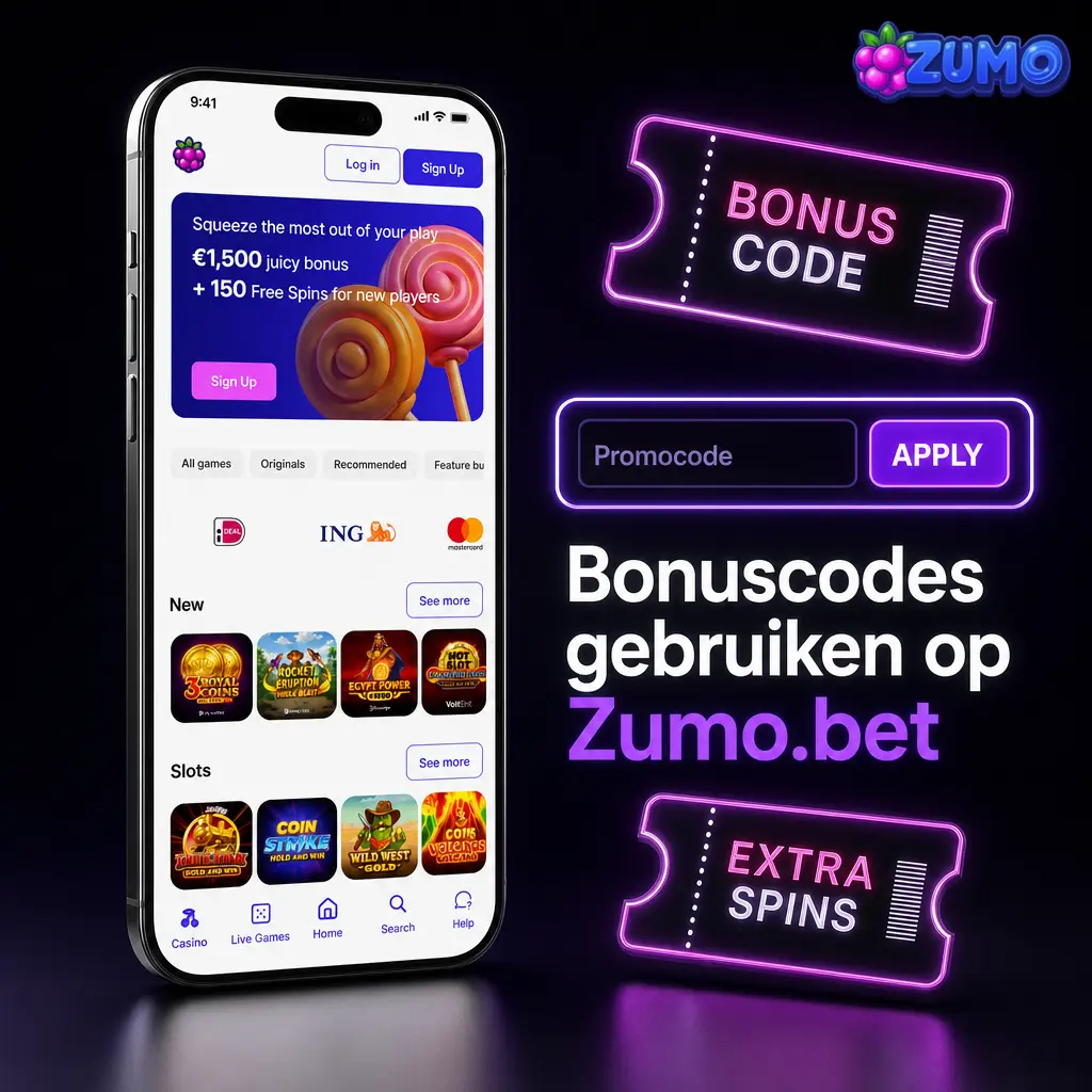 Stappen om bonuscodes te gebruiken op Zumo.bet en voorwaarden te controleren vóór storting