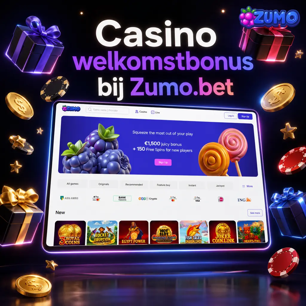 Zumo.bet casino welkomstbonus: 150% tot €1500 en 150 gratis draaibeurten voor nieuwe spelers