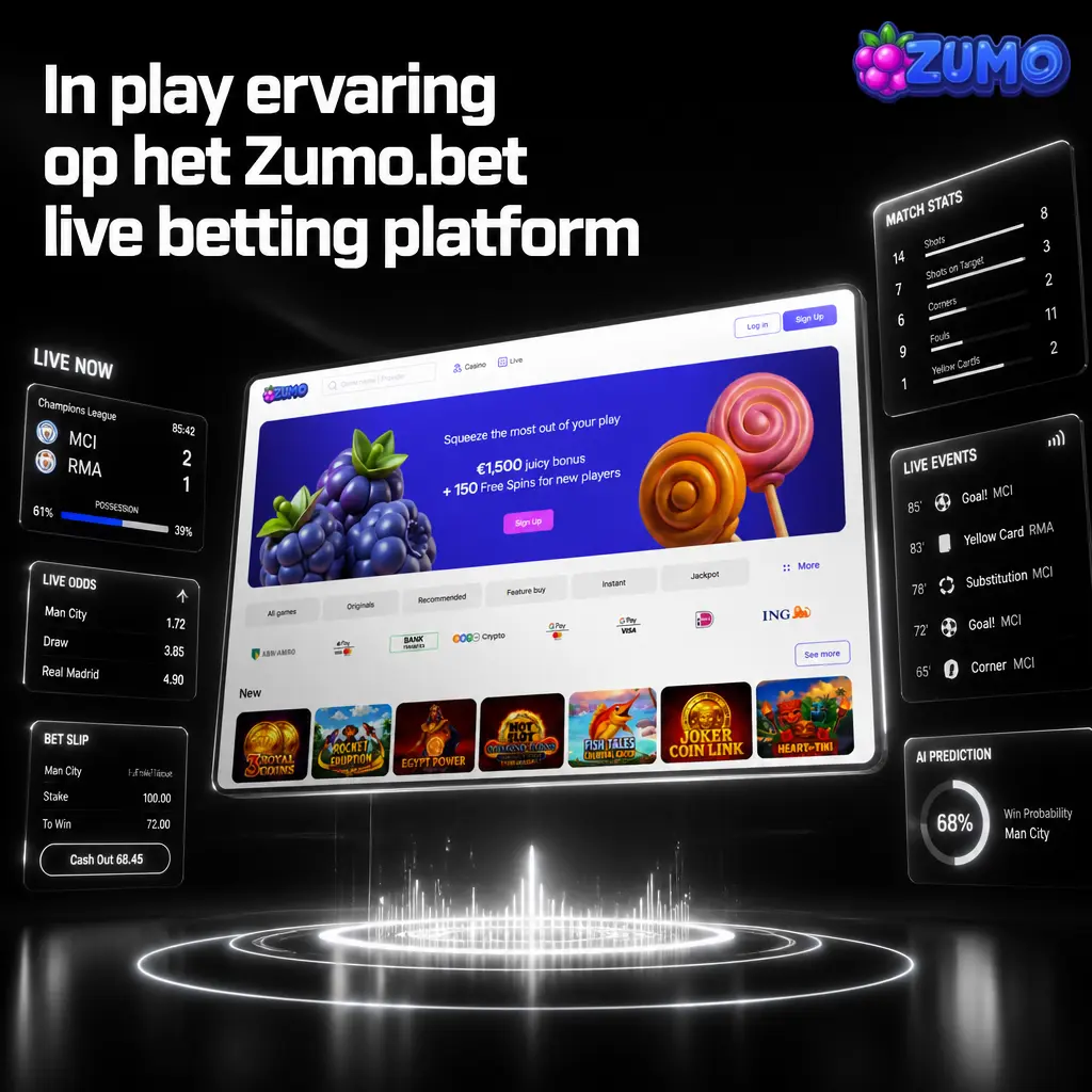 Live betting op Zumo.bet met snelle odds updates, compacte betslip en markten voor voetbal, tennis en esports