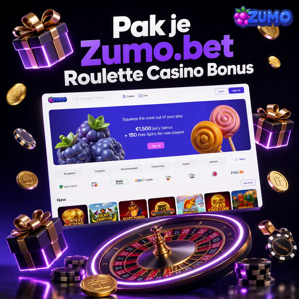Zumo.bet roulette casino bonus met 150% tot €1.500 en 150 free spins voor Nederlandse spelers