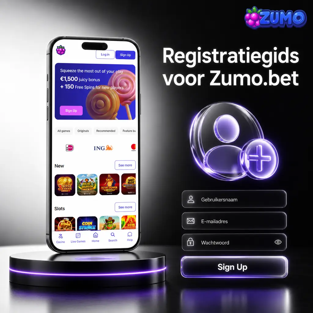 Zumo.bet registratiegids met stappen voor account aanmaken, verificatie, bonusvoorwaarden en limieten