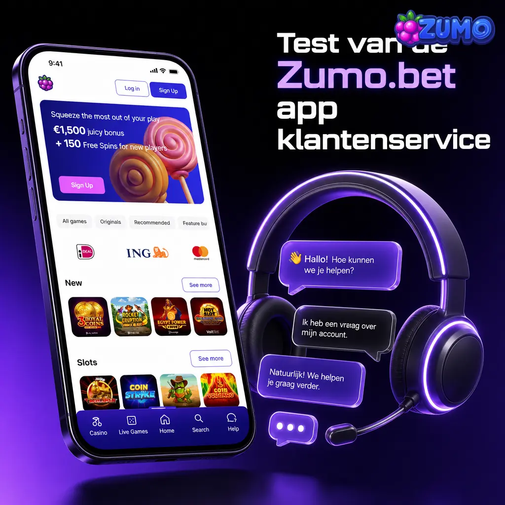 Zumo.bet app klantenservice met live chat, e-mail, contactformulier en helpcentrum voor betaalvragen