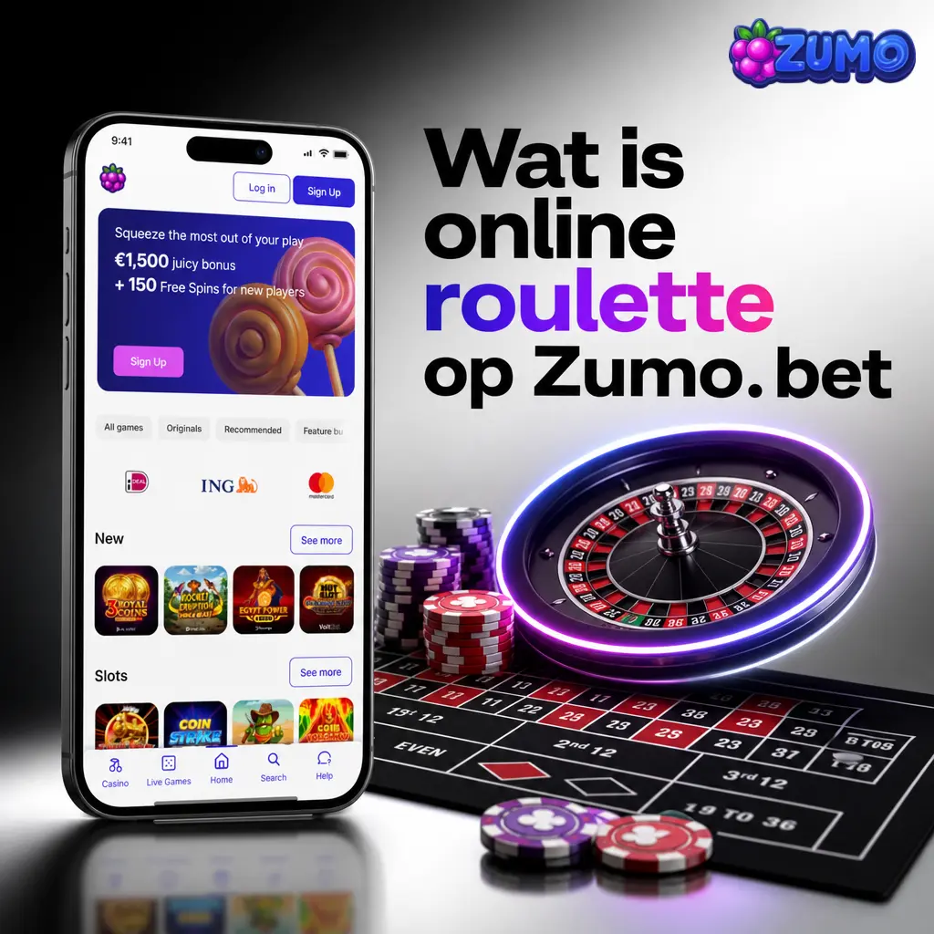 Online roulette op Zumo.bet met Europees wiel, inzetrooster en opties voor live, RNG en demo spelen