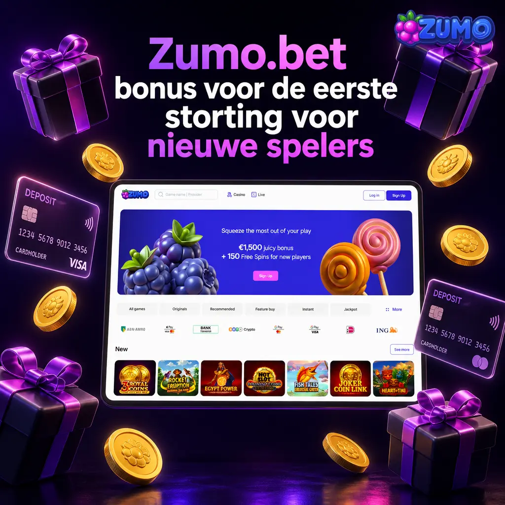 Zumo.bet welkomstbonus: 150% tot €1.500 plus 150 gratis spins voor nieuwe spelers in Nederland