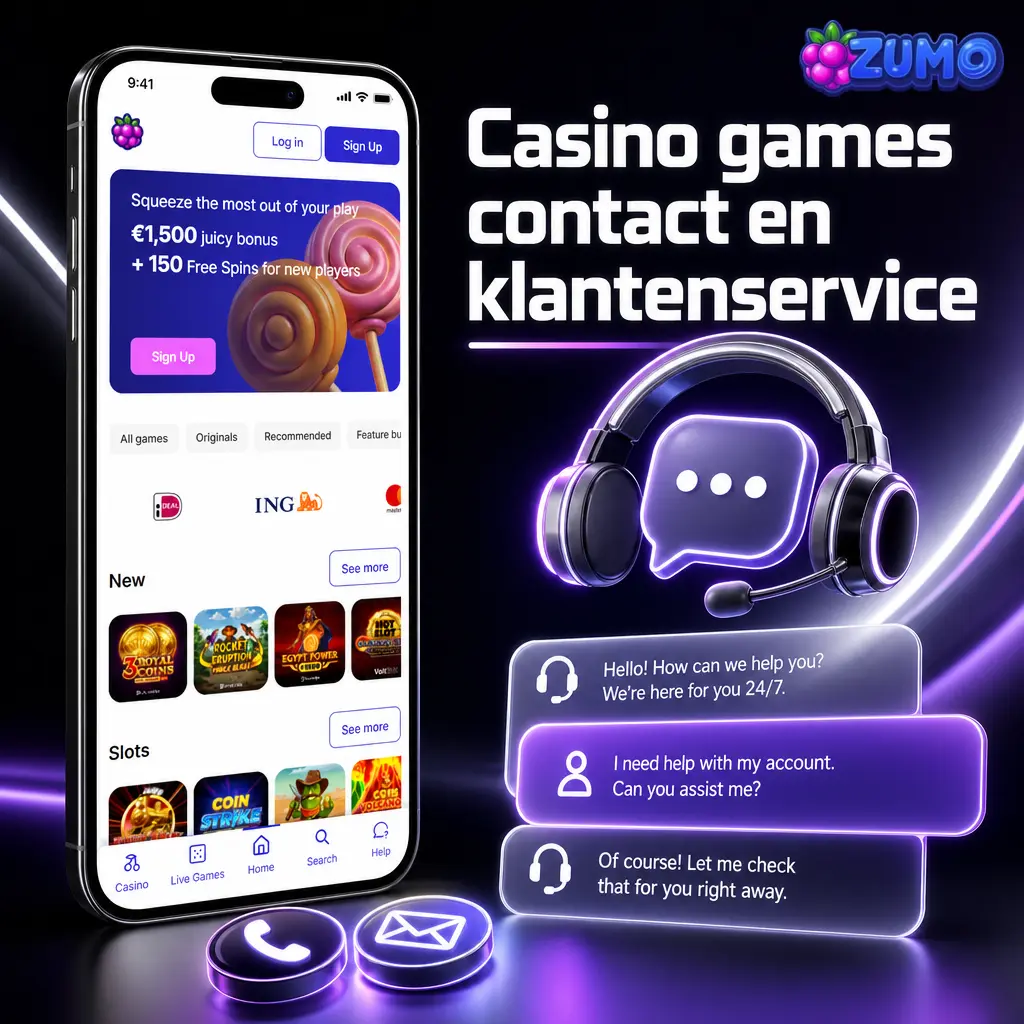 Klantenservice voor casino games met livechat, e-mail, account inbox en helpcentrum voor snelle hulp