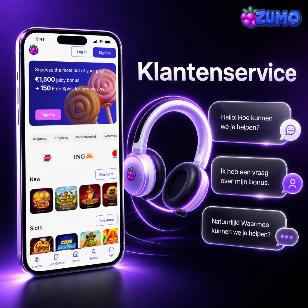 Zumo.bet klantenservice voor stortingen, opnames, verificatie, bonussen en transactiegeschiedenis