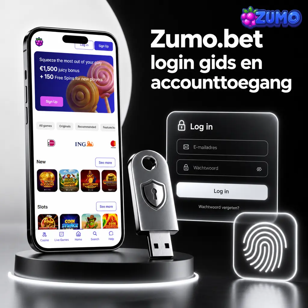 Zumo.bet inlogscherm voor accounttoegang met saldo, weddenschappen, bonusvoortgang en verificatie